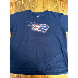 Brad Keselowski Nascar Racing Vintage Tee Shirt Blue 3XL Miller Lite Team Penske